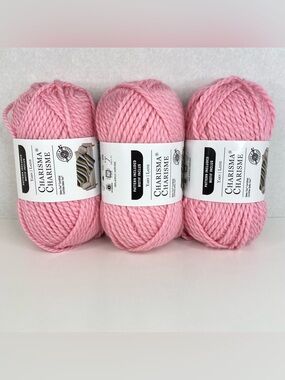 Loops & Threads Charisma Yarn Think Pink 3 Skeins NEW